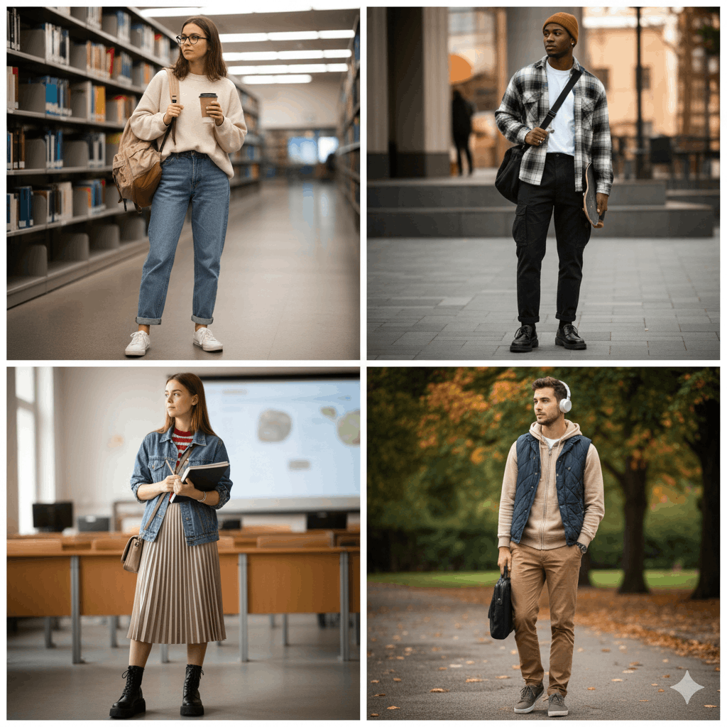 Student Outfit Ideen 2026 Moderne Looks für Uni und Alltag